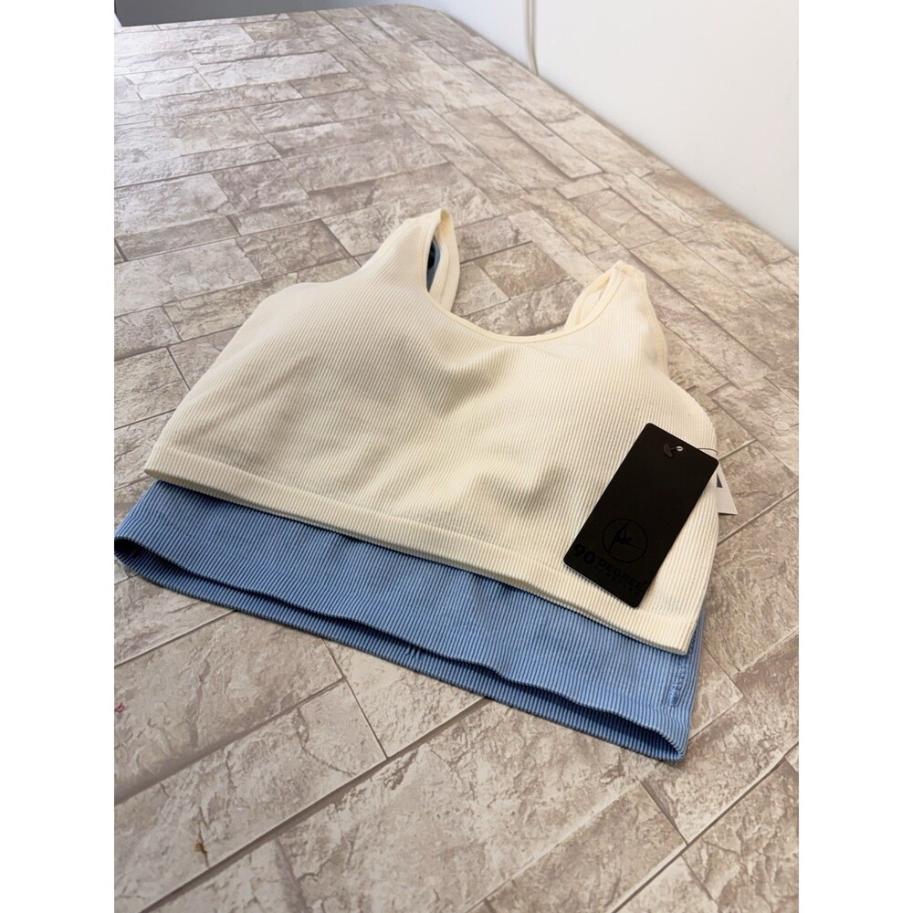2-PACK 90 DEGREEBY REFLEX FLEX FOR IT SEAMLESS RIB KNIT T-BACK SPORTS BRA SET L - Picture 2 of 9